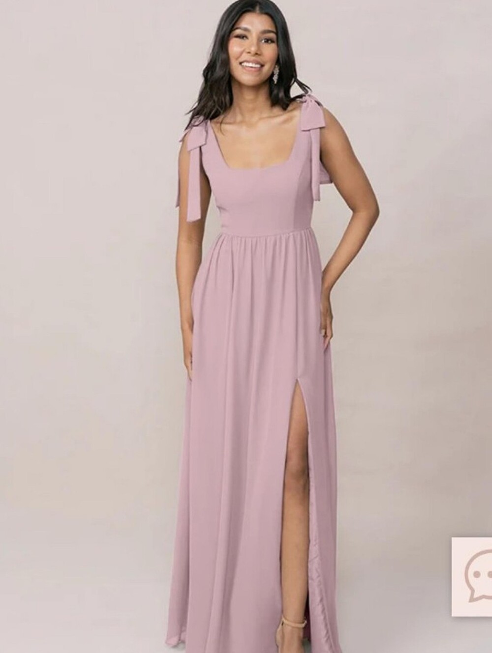 Revelry NWT Bowie Chiffon Bridesmaid Dress in Rose Quartz Size 12